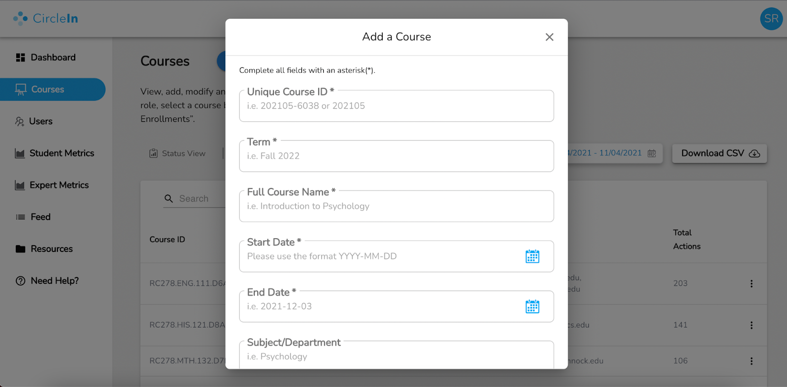 Add a course